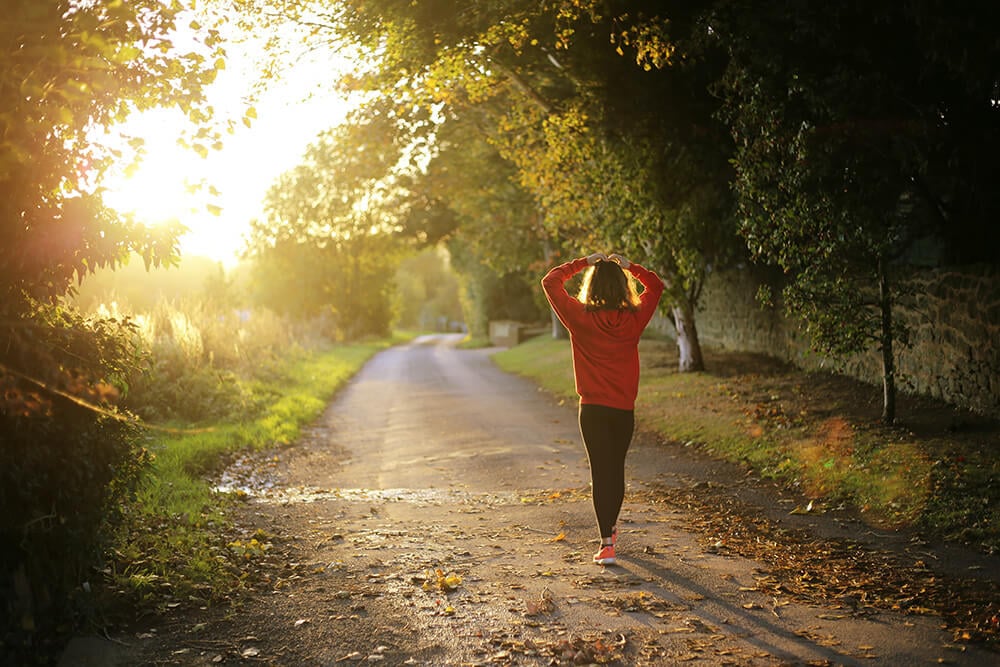 Woman walking in park 