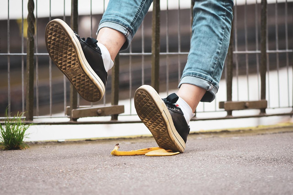 slip and fall on banana peel